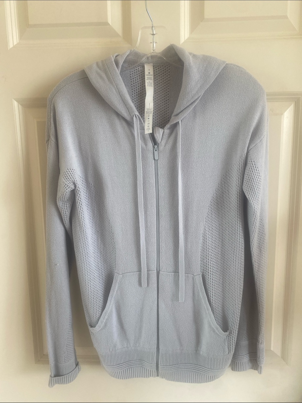 Lululemon  Blue Knit Zip-Up Hoodie size 4